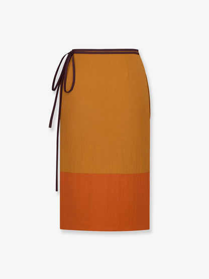 Saint Laurent Nylon pencil skirt - Ocre Doree