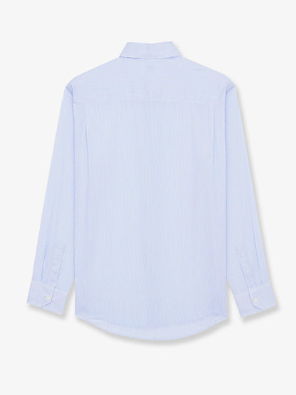 Saint Laurent Cassandre cotton shirt with striped pattern - Craie/Bleu