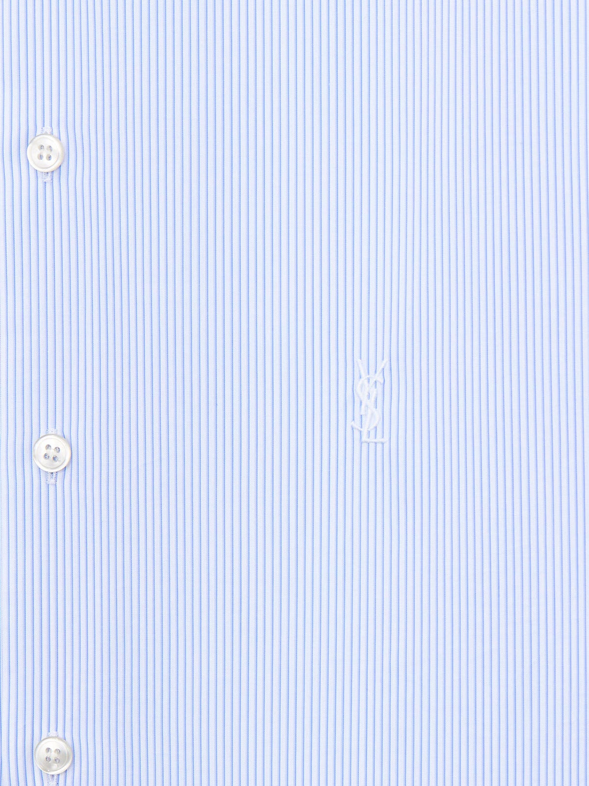 Saint Laurent Cassandre cotton shirt with striped pattern - Craie/Bleu