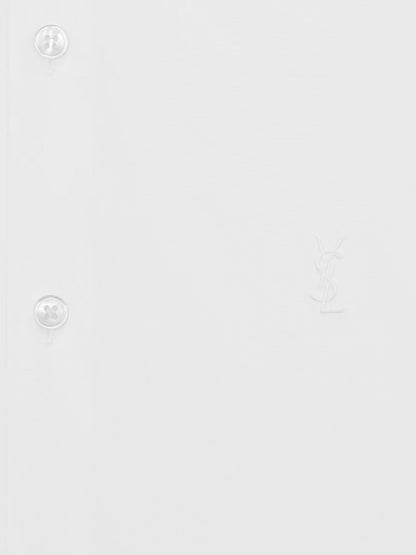 Saint Laurent Cassandre stretch cotton shirt - Blanc