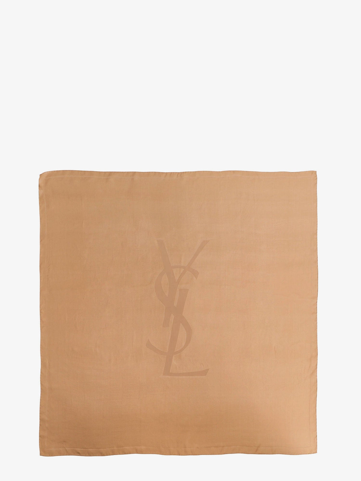 Saint Laurent Cassandre silk scarf - Camel