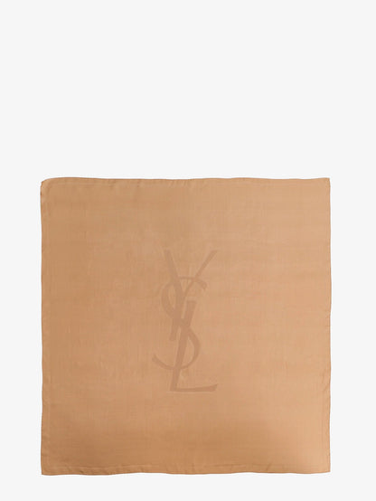 Saint Laurent Cassandre silk scarf - Camel