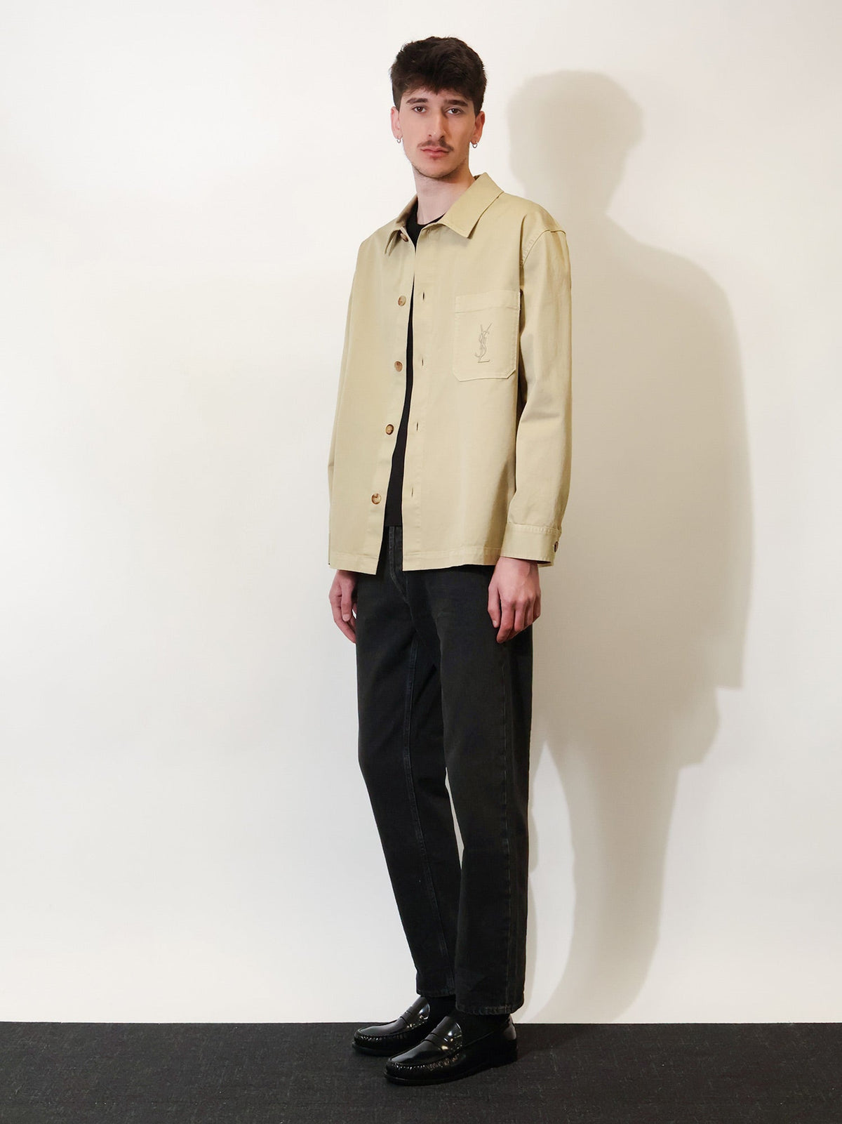Saint Laurent Cassandre certified cotton Overshirt - Royal Beige