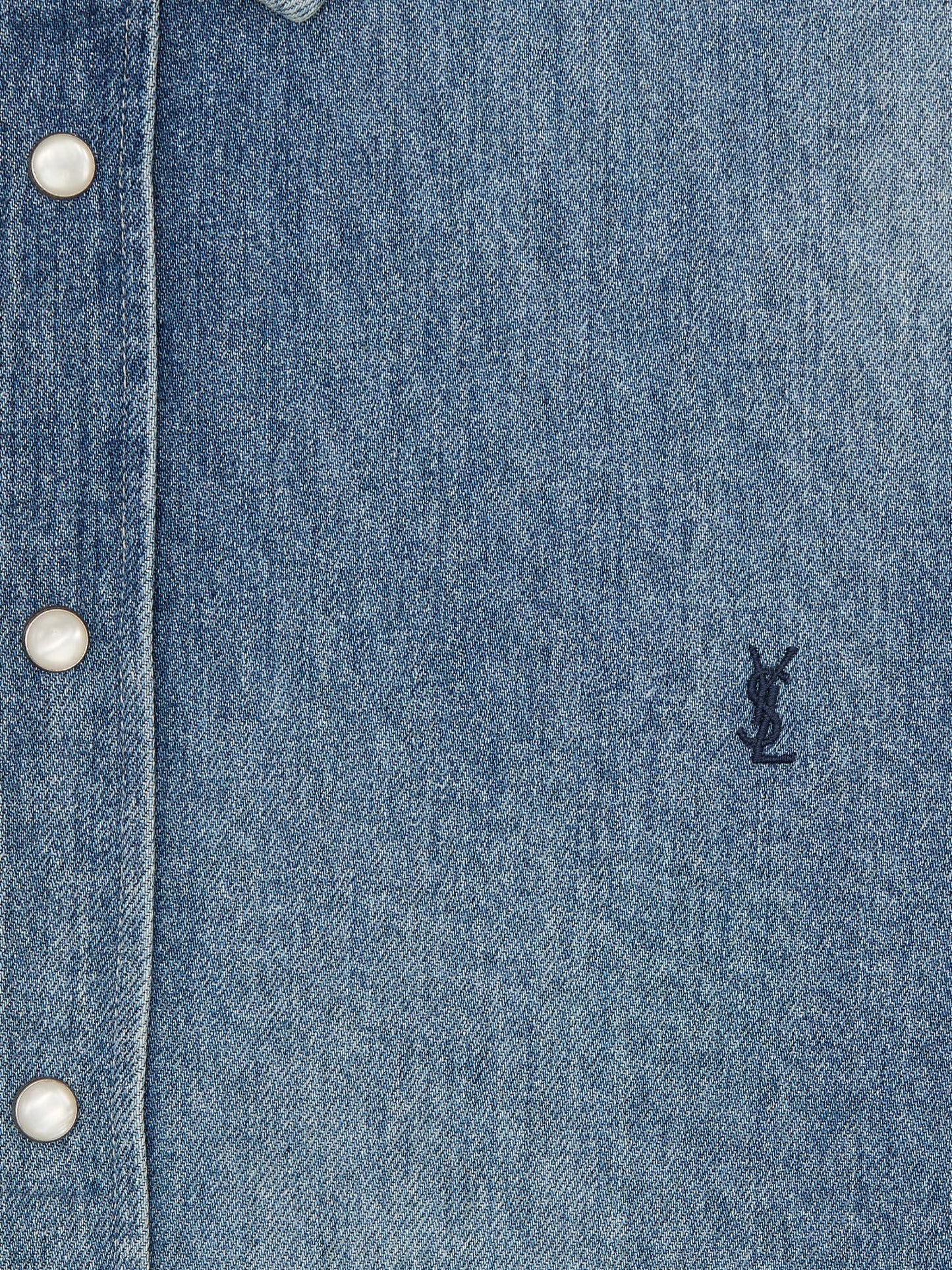 Saint Laurent Cassandre Horizon Blue Denim Shirt