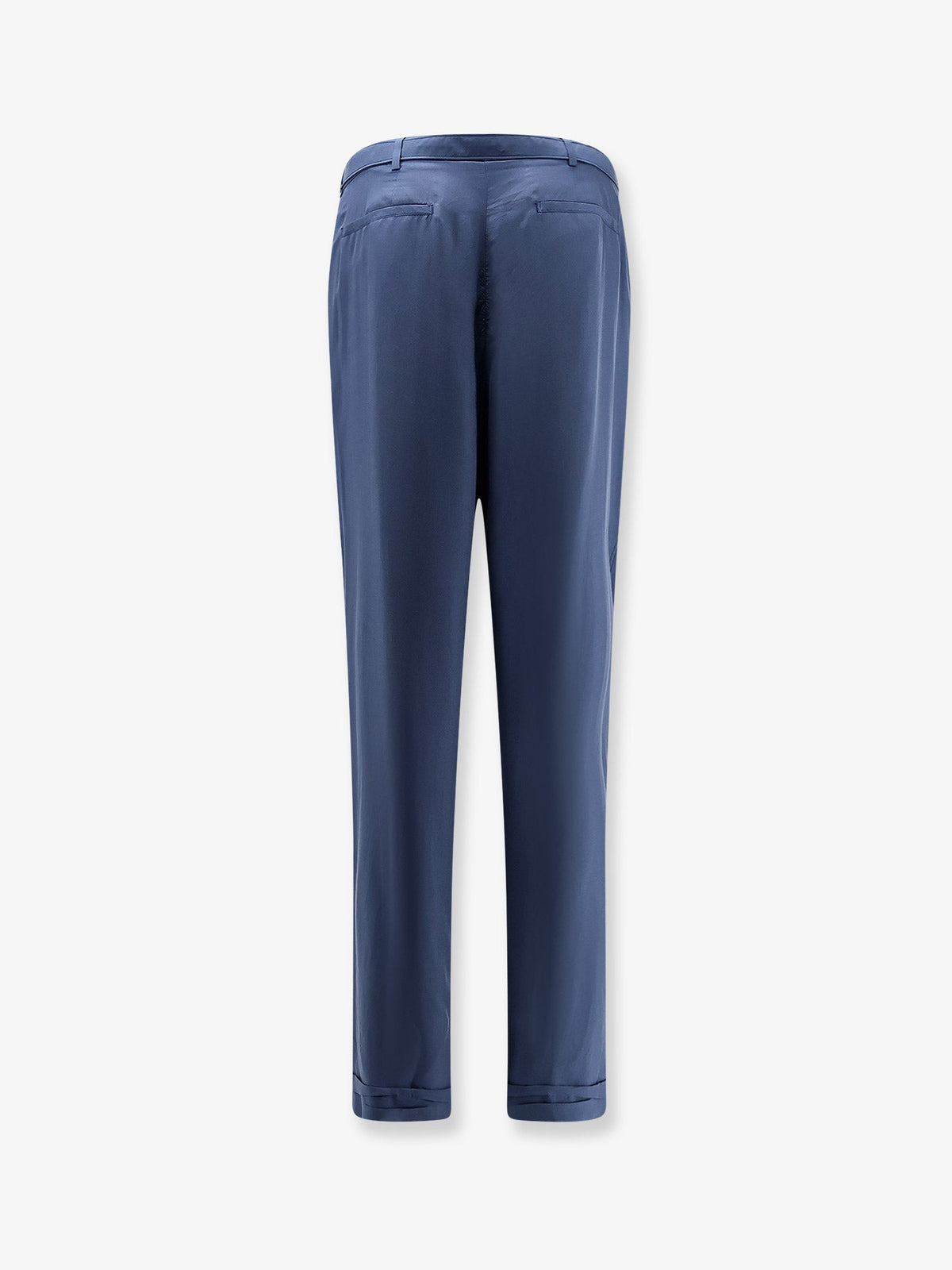Saint Laurent Silk trousers with belt - Bleu Acier
