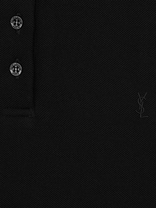 Saint Laurent Cassandre cotton polo shirt - Noir