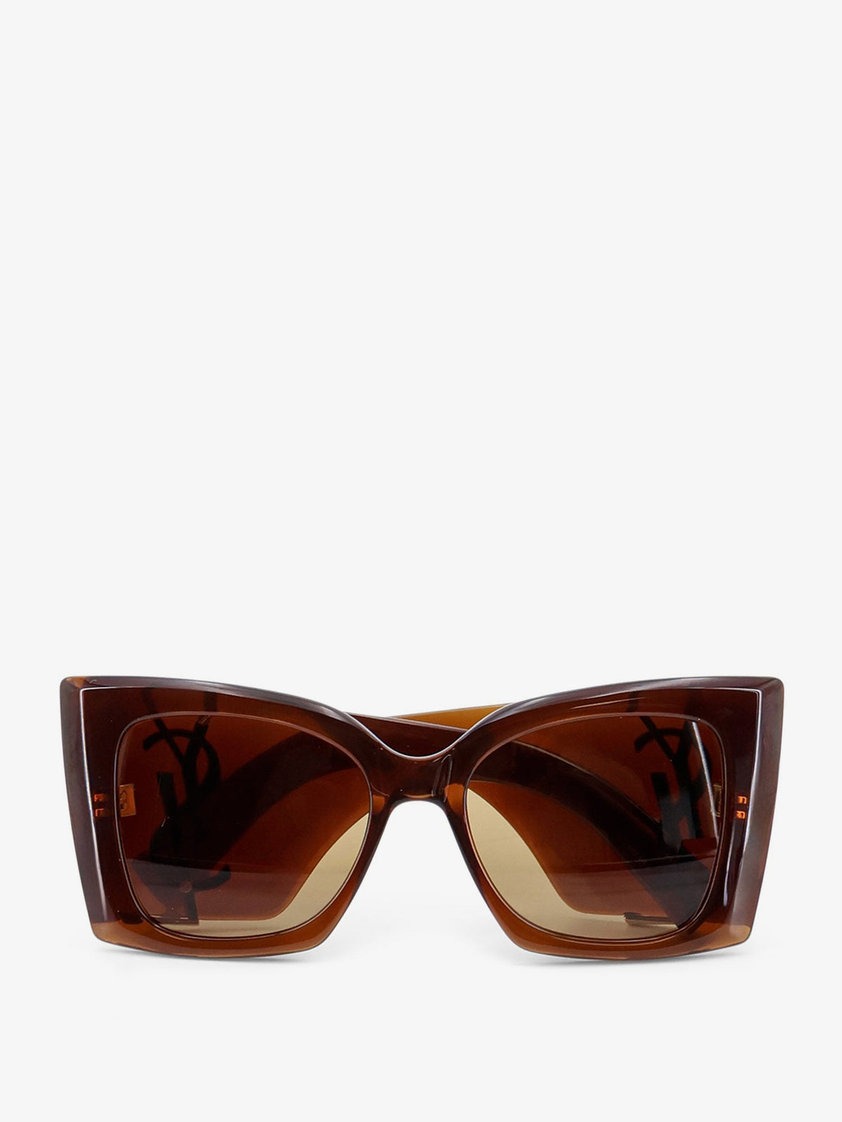 Saint Laurent Blaze Crystal acetate sunglasses - Brown Brown Nicotine