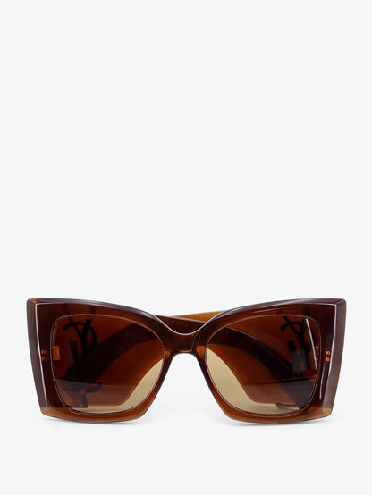 Saint Laurent Blaze Crystal acetate sunglasses - Brown Brown Nicotine