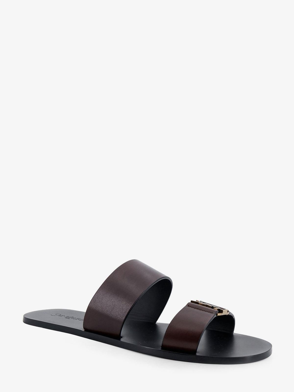 Saint Laurent Babylone leather sandals - Ultra Dark Brown