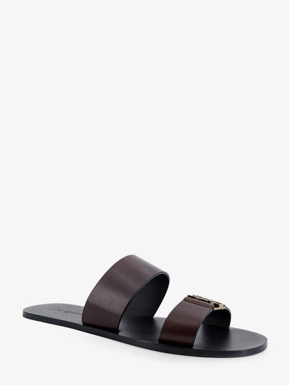 Saint Laurent Babylone leather sandals - Ultra Dark Brown