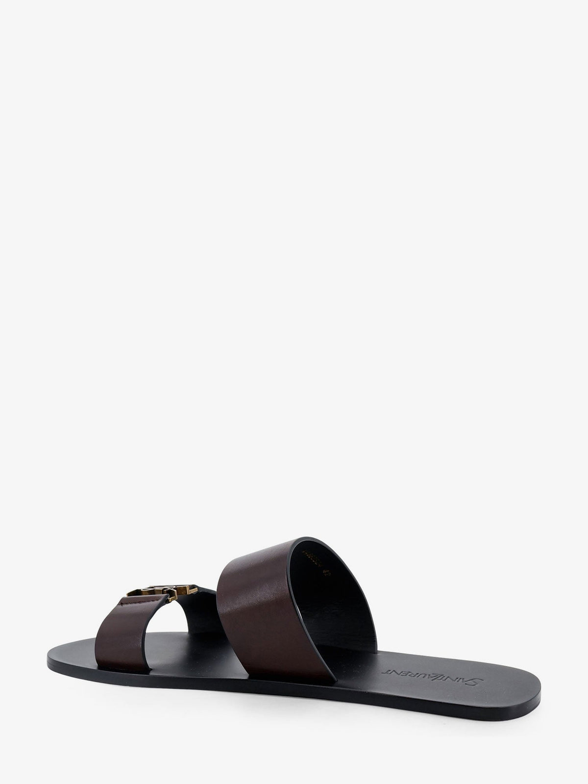 Saint Laurent Babylone leather sandals - Ultra Dark Brown