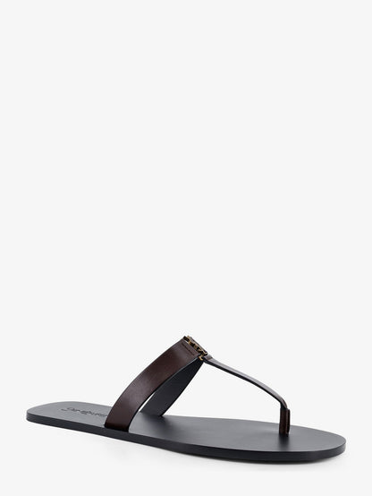 Saint Laurent Babylone leather sandals - Ultra Dark Brown
