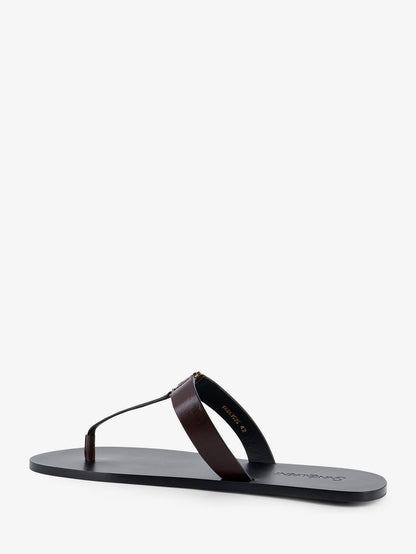 Saint Laurent Babylone leather sandals - Ultra Dark Brown