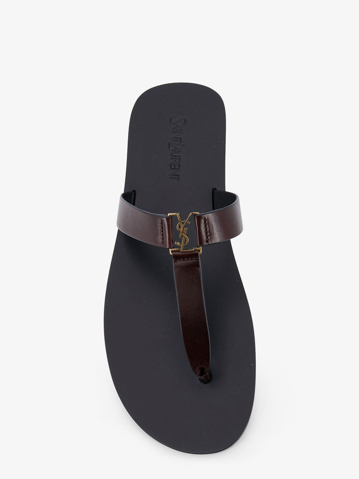 Saint Laurent Babylone leather sandals - Ultra Dark Brown
