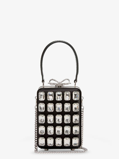 Self Portrait Satin Shoulder Bag With Crystals