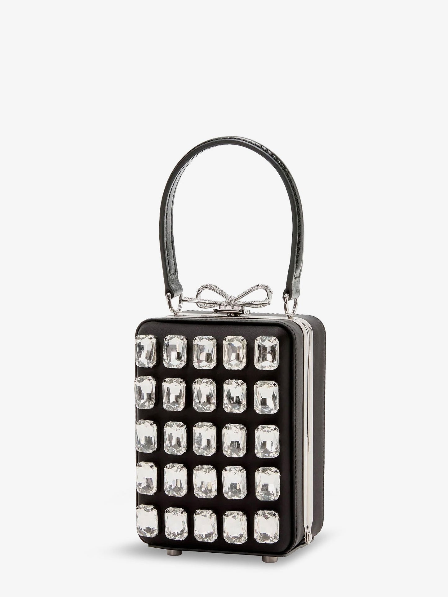 Self Portrait Satin Shoulder Bag With Crystals