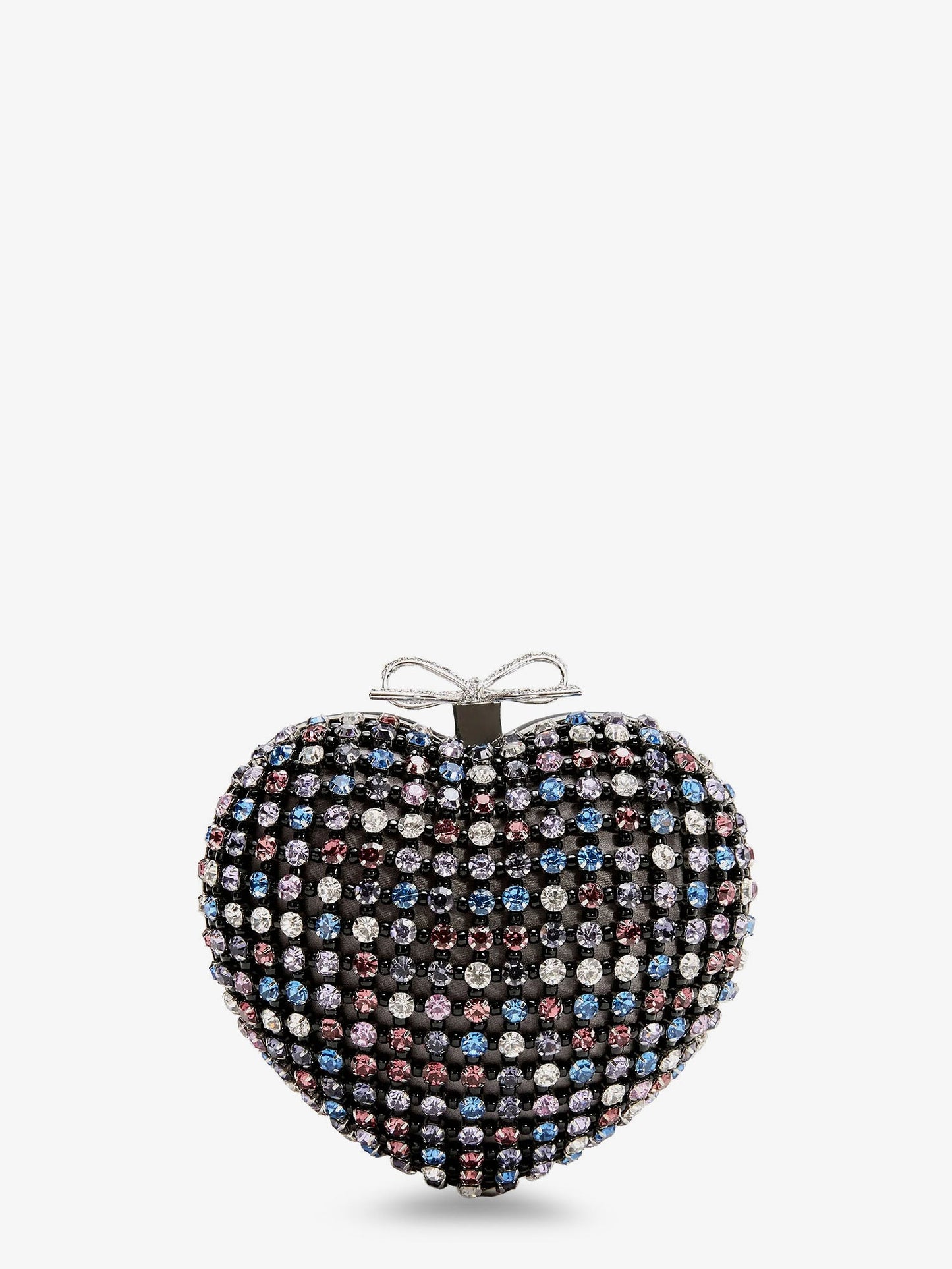 Self Portrait Crystal Heart Clutch Bag