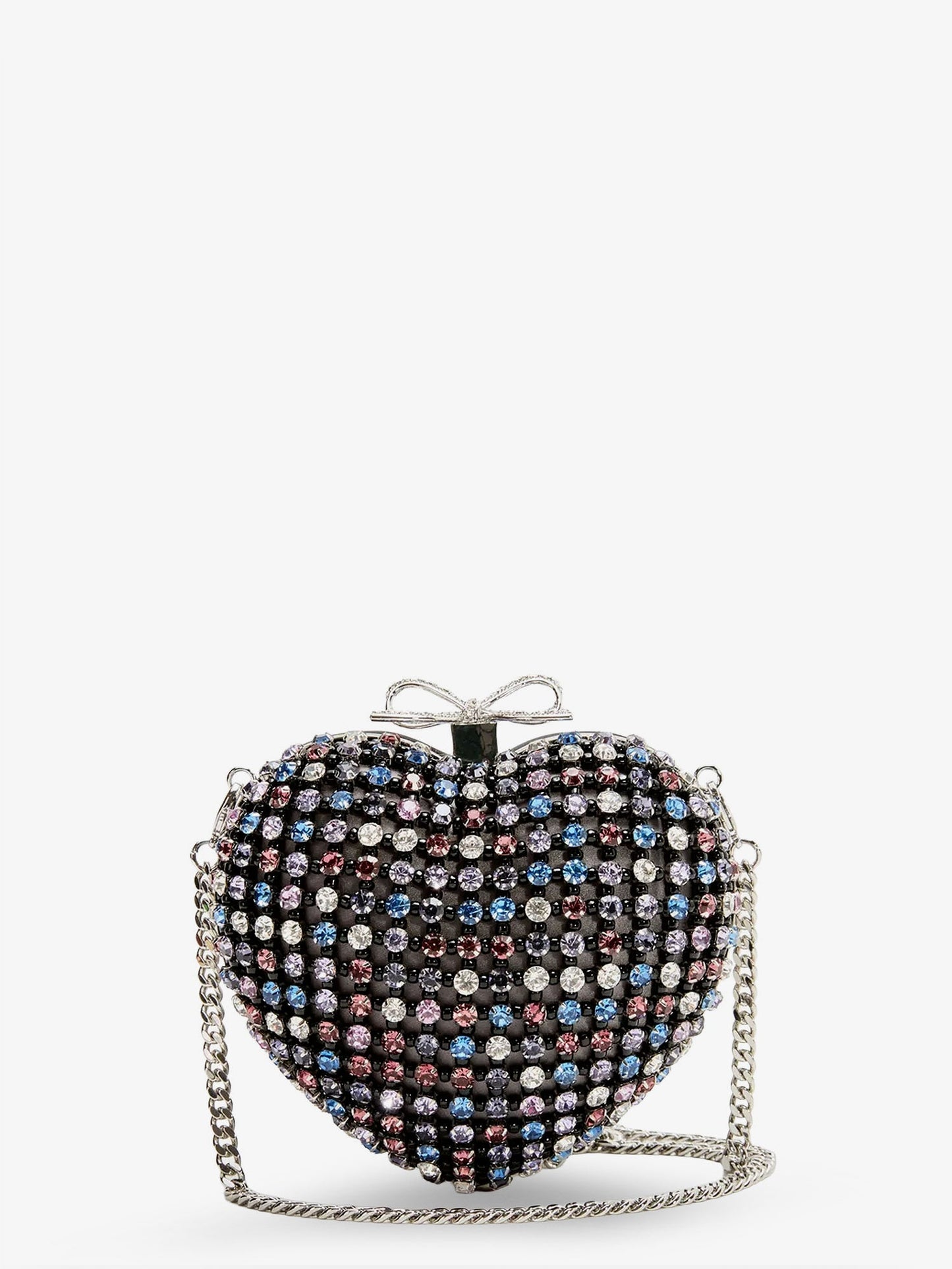 Self Portrait Crystal Heart Clutch Bag