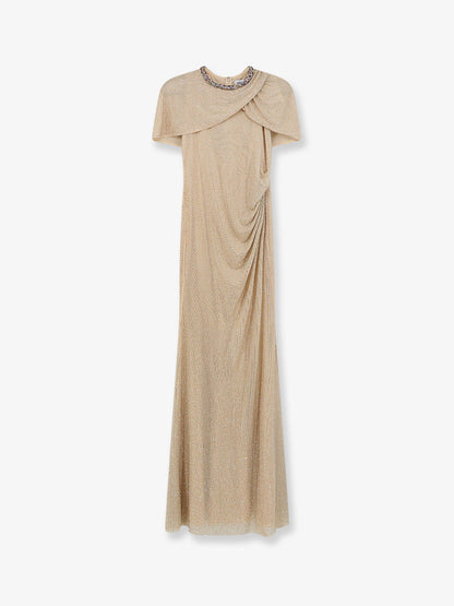 Self Portrait Maxi Dress with rhinestones - Champagne