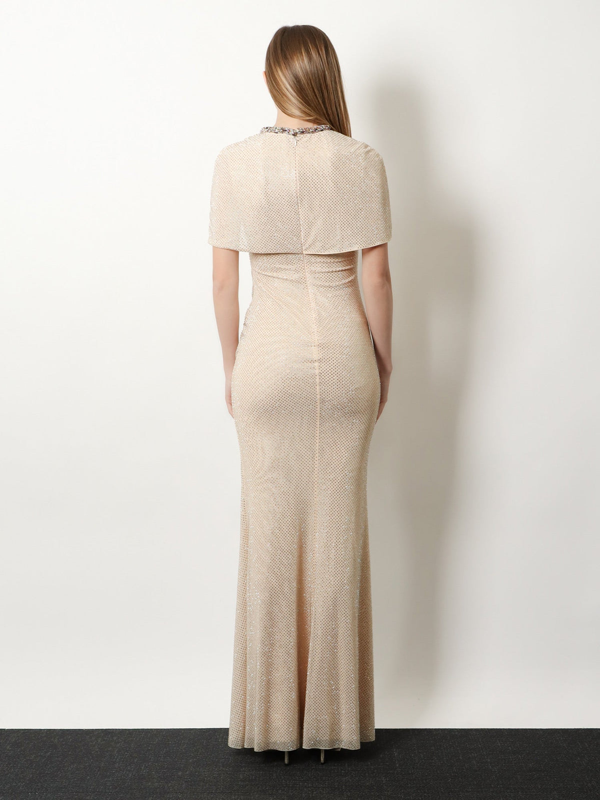 Self Portrait Maxi Dress with rhinestones - Champagne