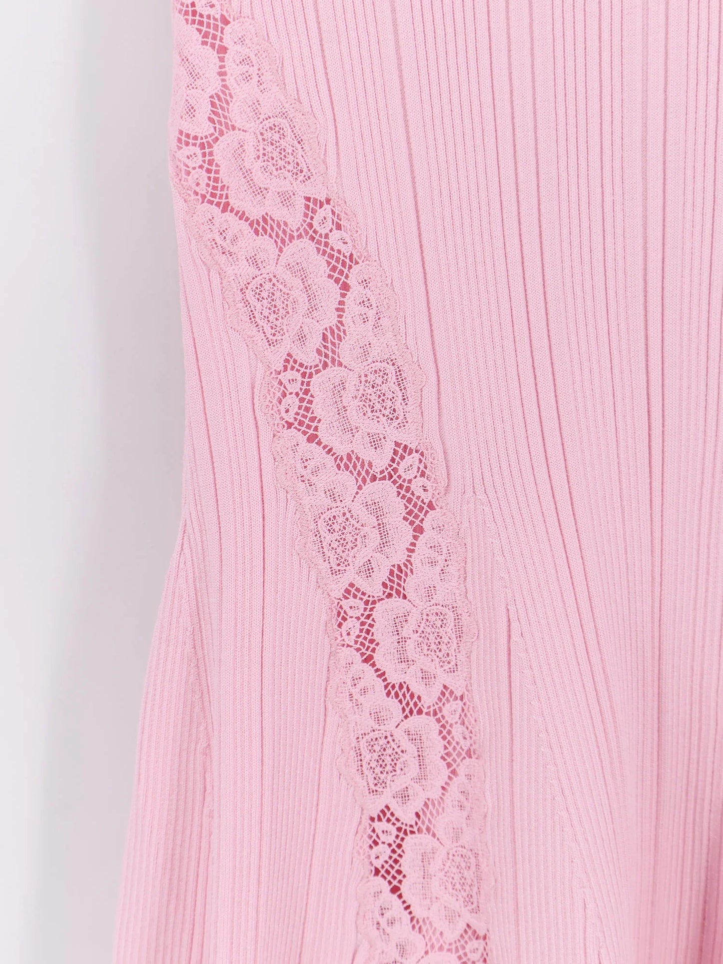 Self Portrait Knit Lace Insert Midi Dress