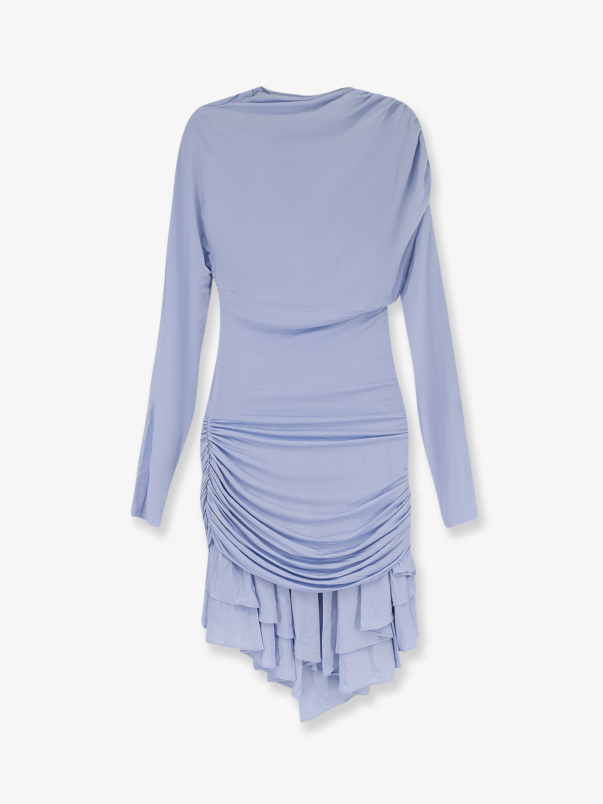 Self Portrait Gathered jersey mini dress - Blue