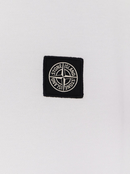 Stone Island Stretch organic cotton polo shirt - White