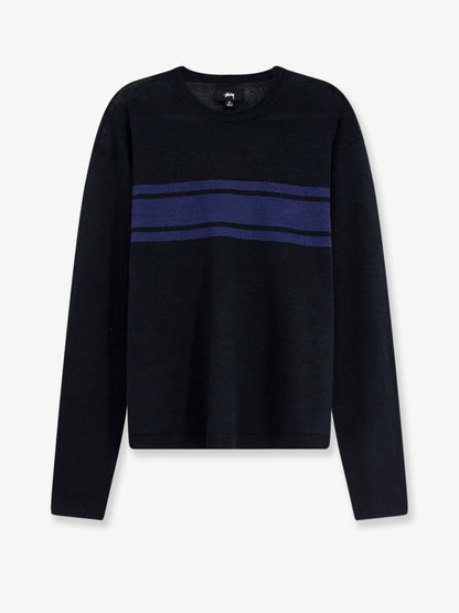 Stüssy Striped cotton and linen sweater - Black