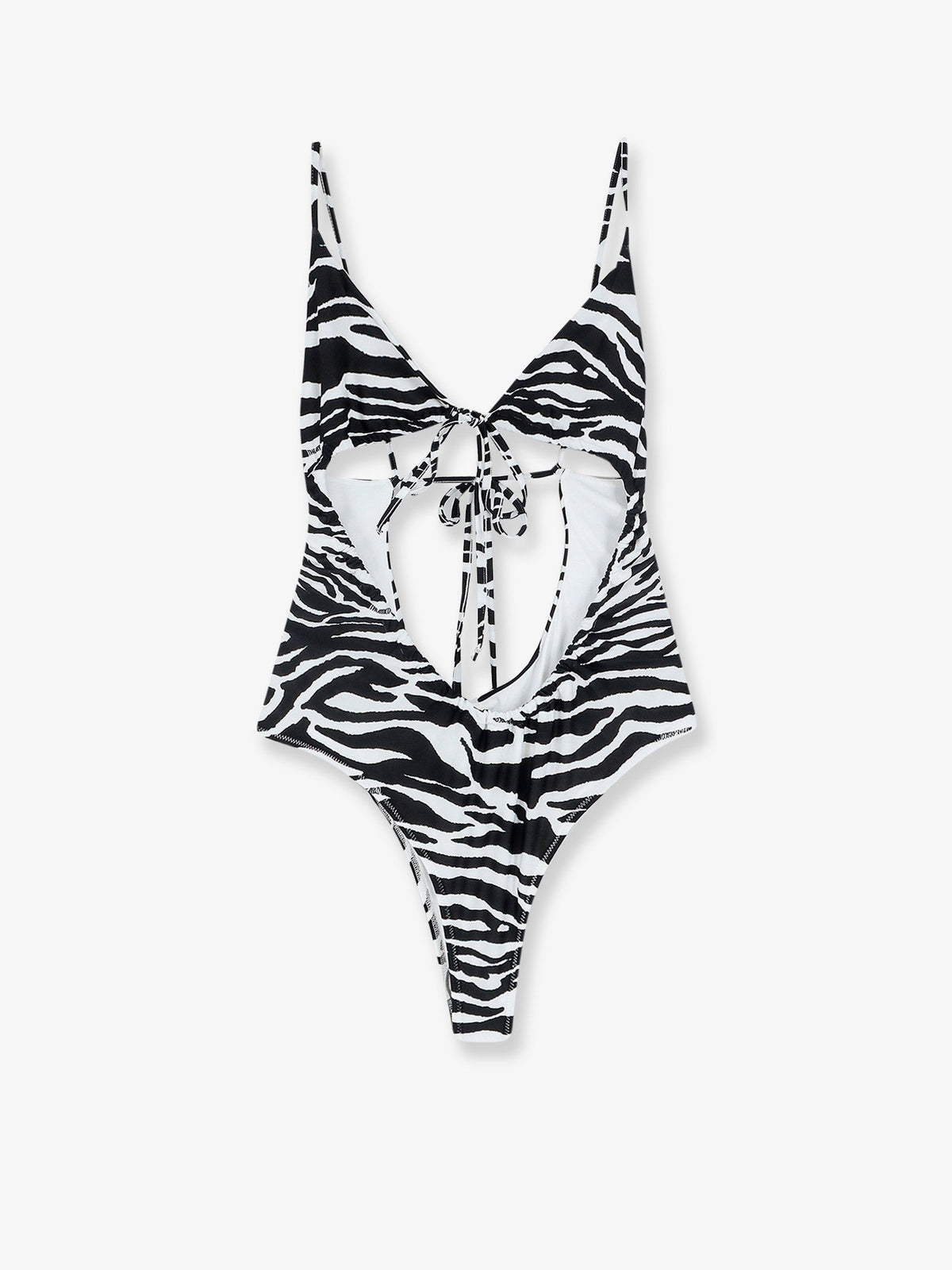 The Attico One-piece swimsuit with zebra print - Whiteblack