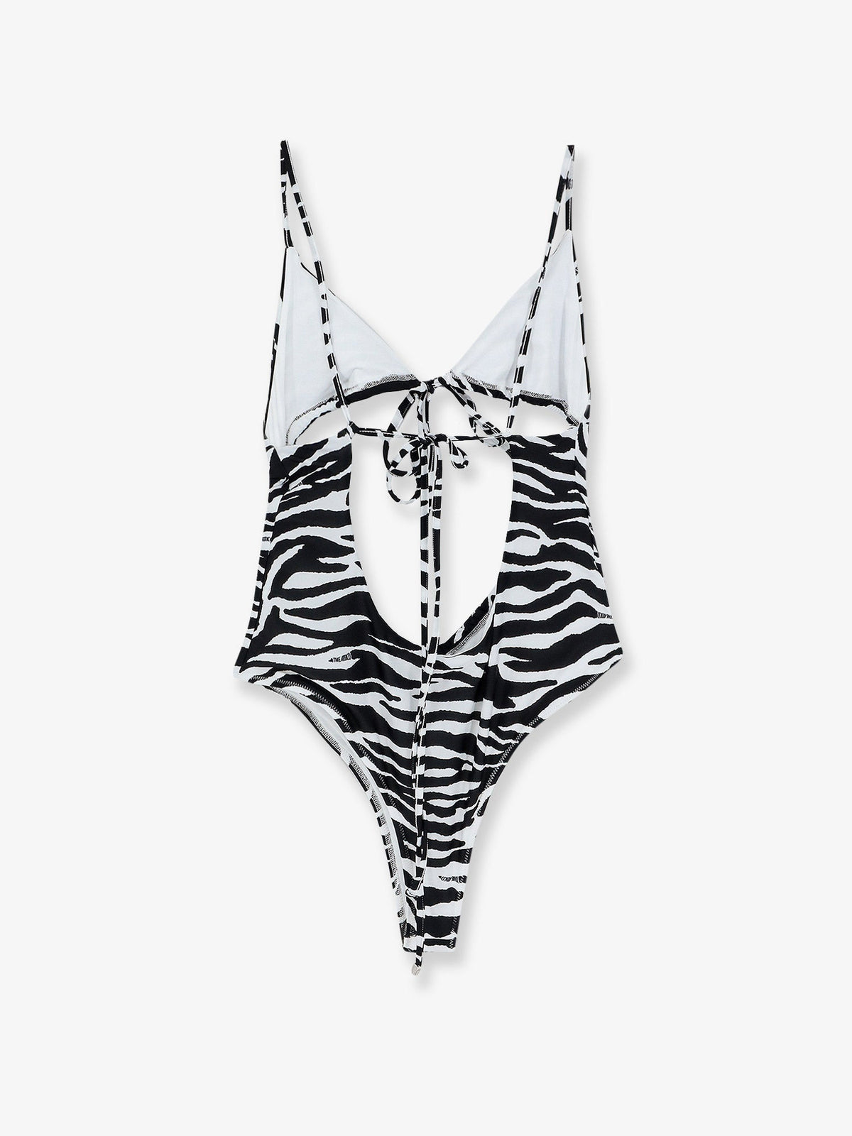 The Attico One-piece swimsuit with zebra print - Whiteblack