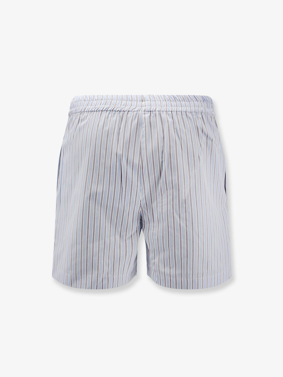 The Attico Striped cotton shorts - Light Blue White