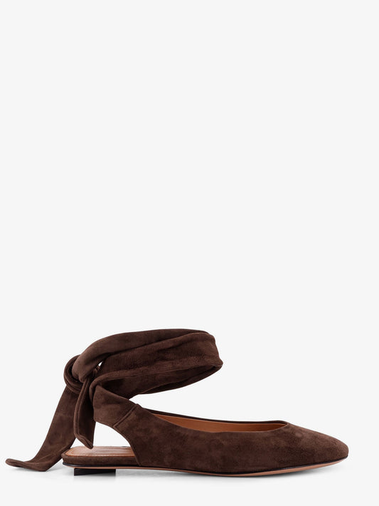 The Attico Cloe suede ballerinas - Dark Brown