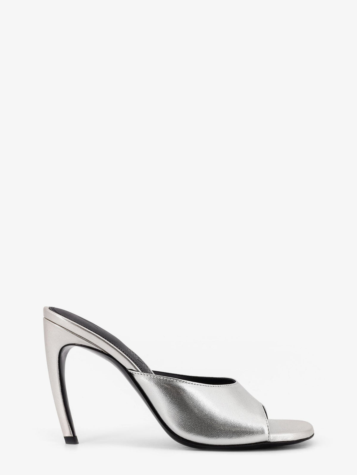 The Attico Laminated leather Betta sandals - Silver