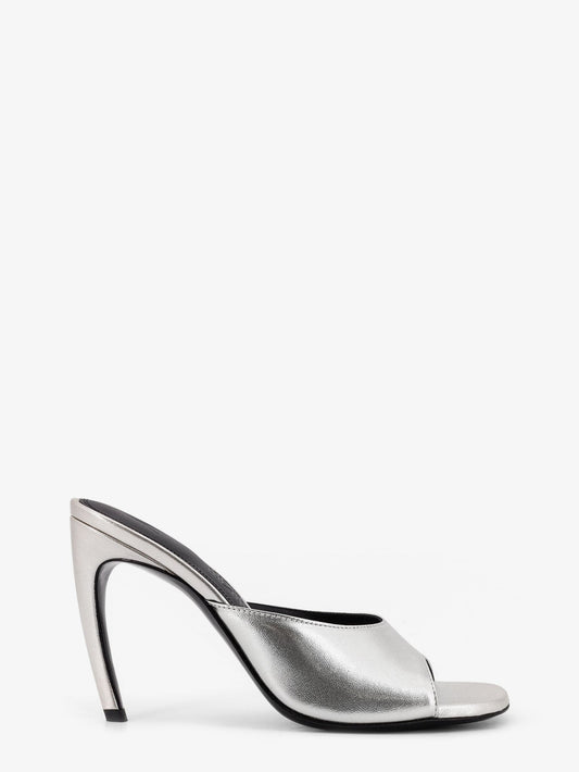 The Attico Laminated leather Betta sandals - Silver