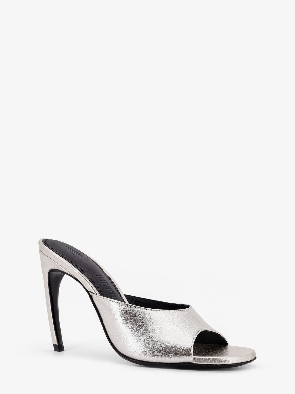The Attico Laminated leather Betta sandals - Silver