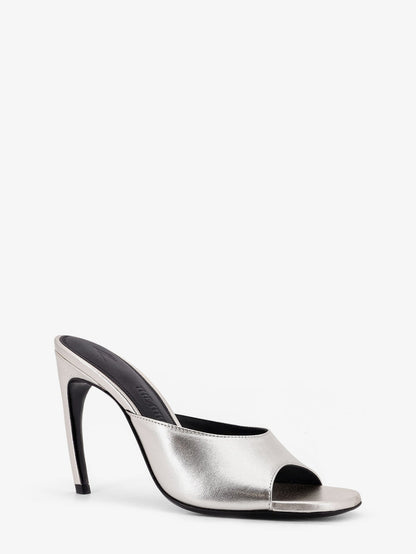 The Attico Laminated leather Betta sandals - Silver