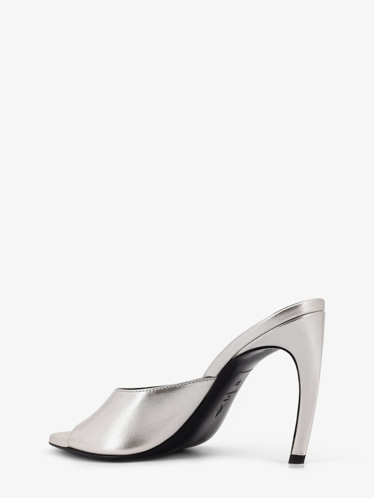 The Attico Laminated leather Betta sandals - Silver