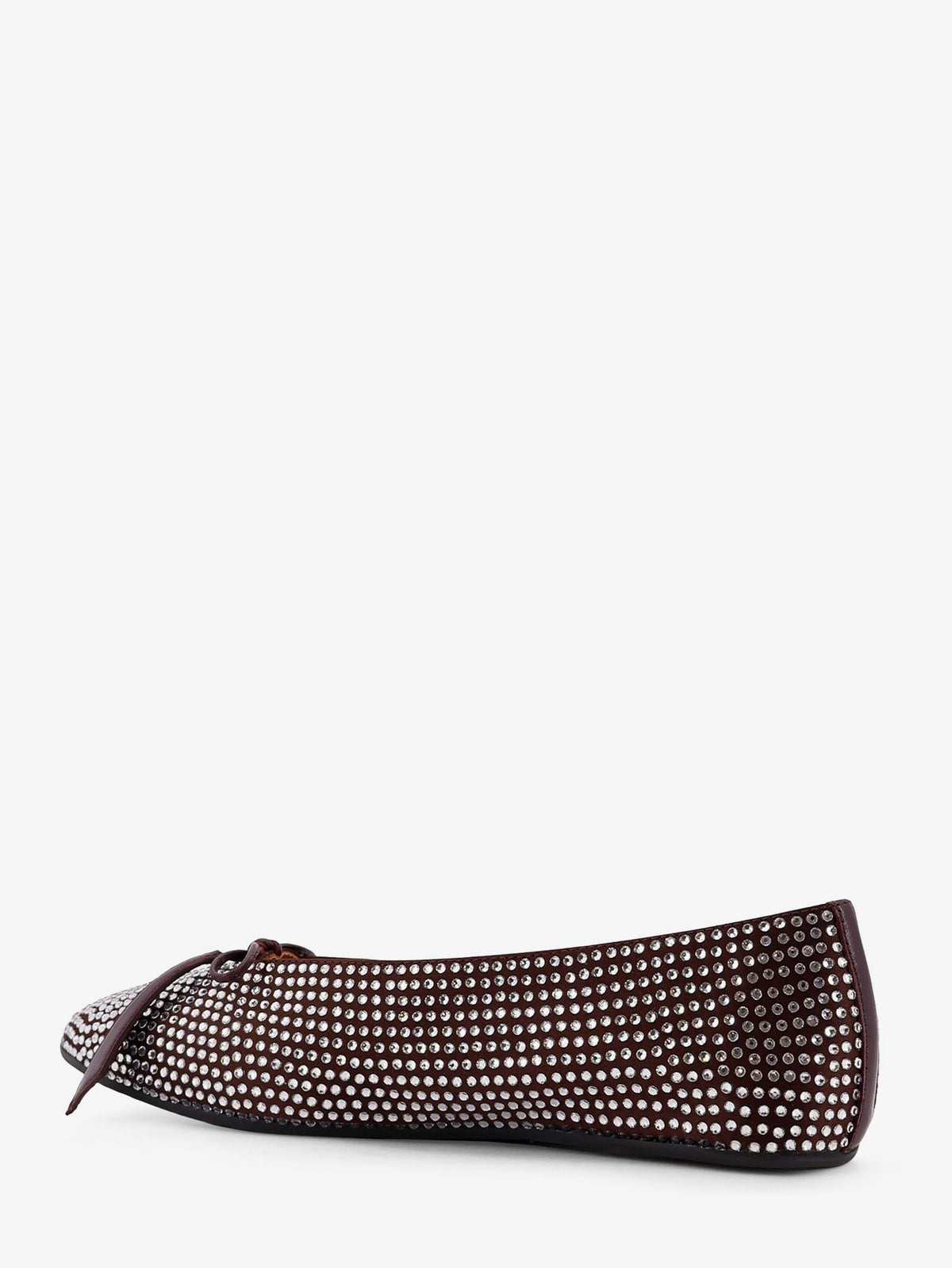 The Attico Kali satin ballerinas with all-over rhinestone detail - Dark Brown