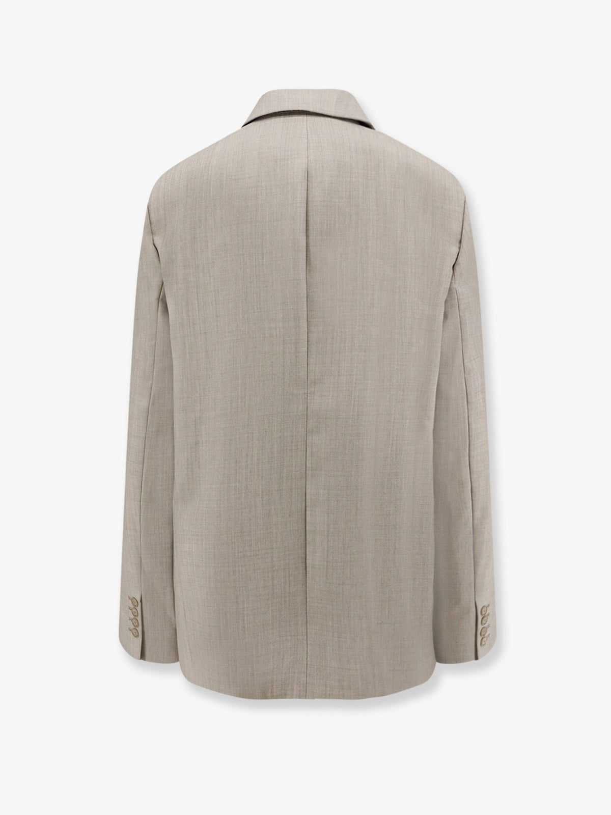 The Frankie Shop Newark double-breasted mélange virgin wool blazer - Beigemelange