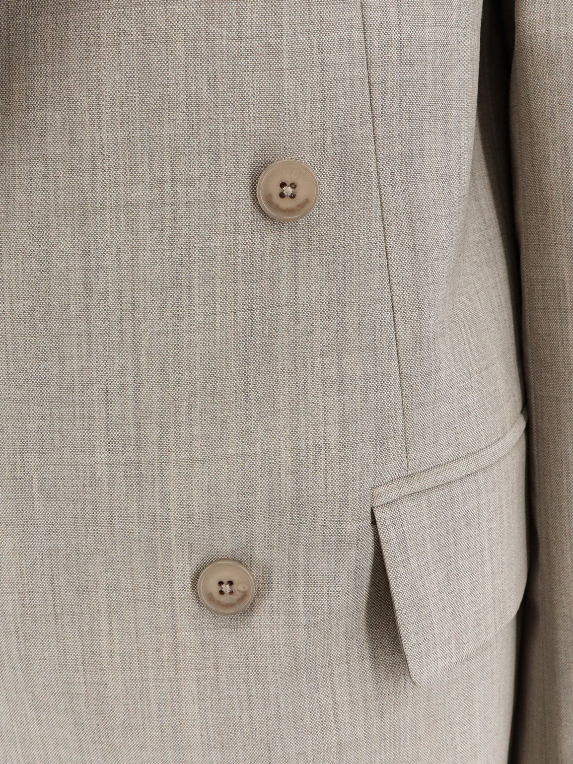 The Frankie Shop Newark double-breasted mélange virgin wool blazer - Beigemelange