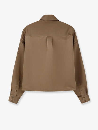 The Frankie Shop Arlen satin boxy shirt - Beige