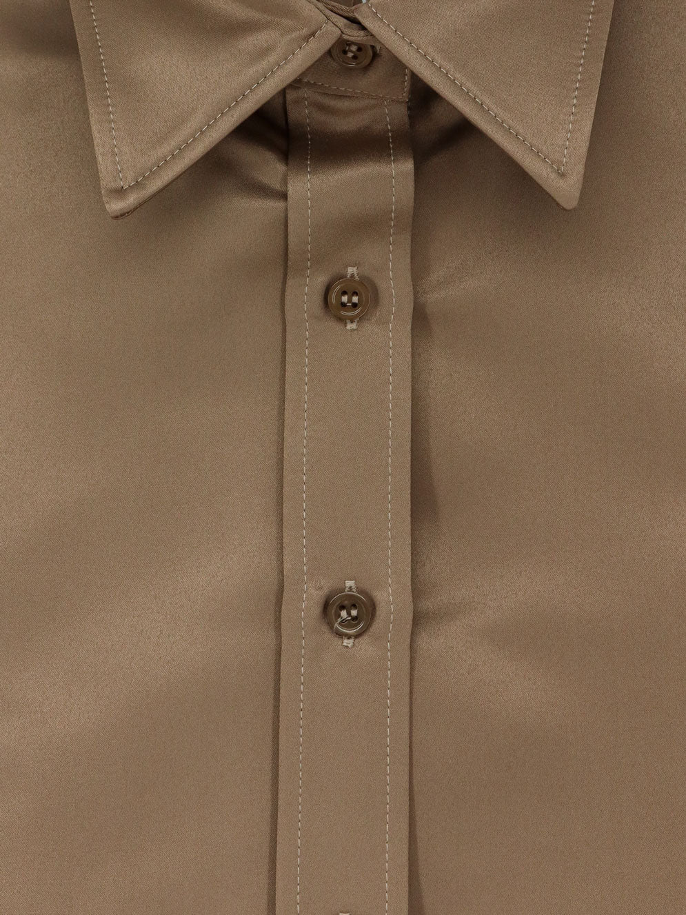 The Frankie Shop Arlen satin boxy shirt - Beige