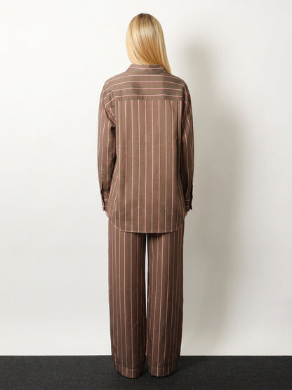 The Frankie Shop Viscose and silk blend trousers - Brown