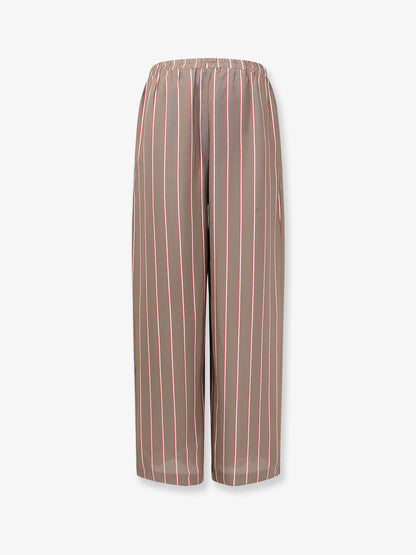 The Frankie Shop Viscose and silk blend trousers - Brown