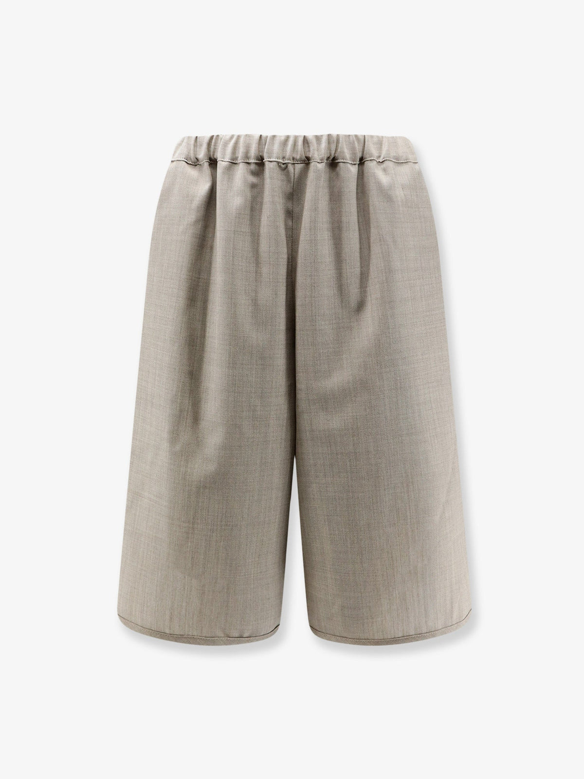 The Frankie Shop Nelis mélange virgin wool bermuda shorts - Beigemelange