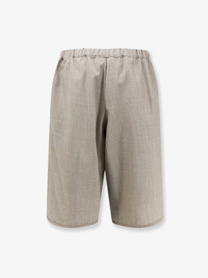 The Frankie Shop Nelis mélange virgin wool bermuda shorts - Beigemelange