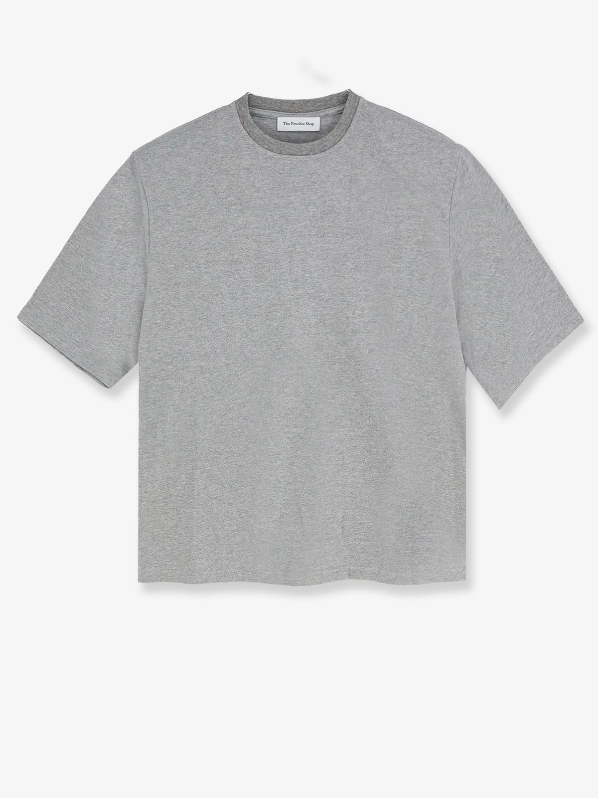The Frankie Shop Hugo ribbed cotton blend t-shirt - Greymelange