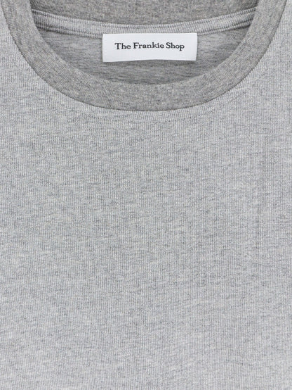 The Frankie Shop Hugo ribbed cotton blend t-shirt - Greymelange
