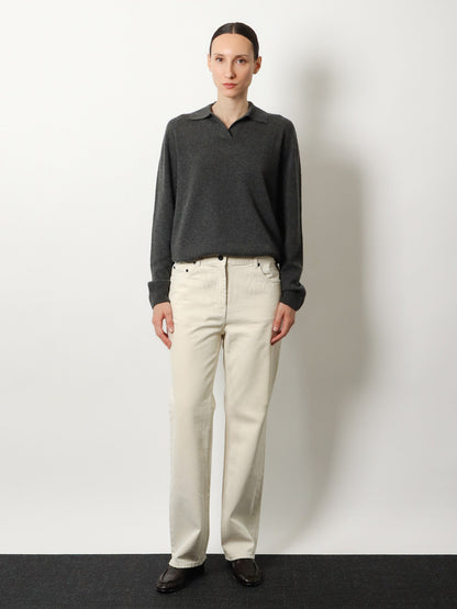 The Row Oashi Cashmere Top Sweater - Anthracite