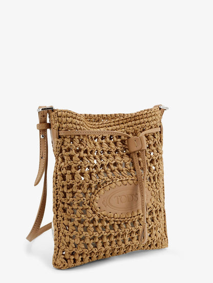 Tod's Raffia Bucket Bag With Crochet Motif